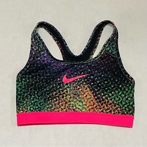 Nike Dri-Fit Classic Kaleidoscope 832070-617 Colorful Sports Bra Pink Sz S